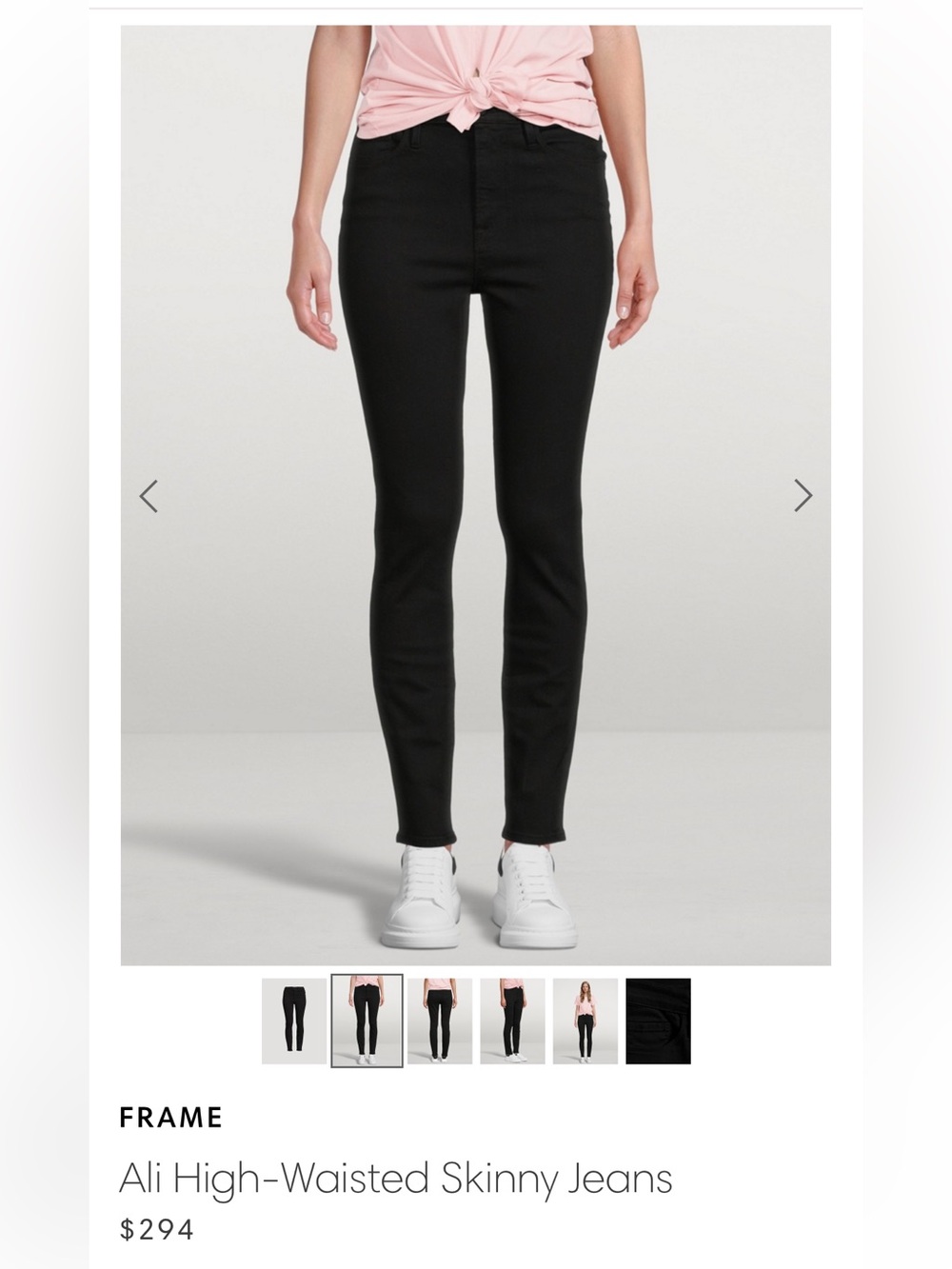 $294 FRAME, the Ali high waisted skinny jeans!